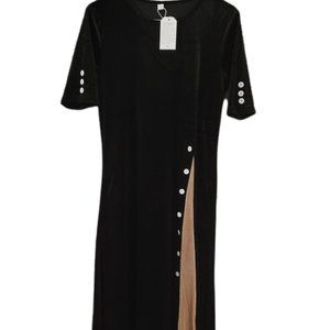 NWT Black Maxi dress with Button details
